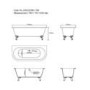 Freestanding Double Ended Back to Wall Bath with Chrome Feet 1700 x 745mm - Park Royal