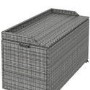 Grey Rattan Water Resistant Garden Storage Box with Serving Ledge & Wheels - 125x60cm