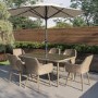 6 Seater Rattan Outdoor Dining Set with Parasol Included - Fortrose