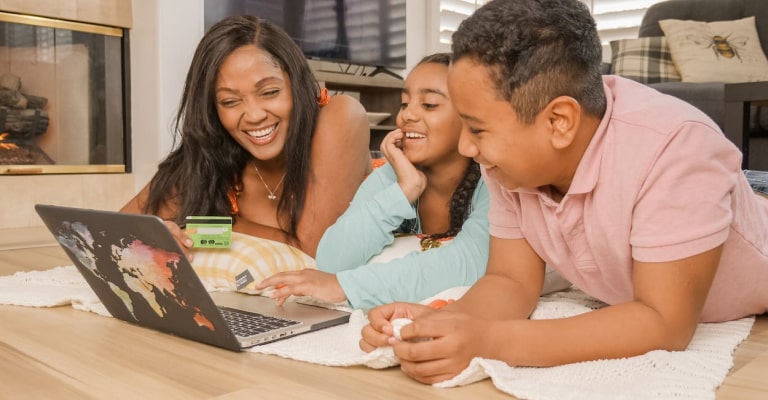 A customer paying for an appliance online.