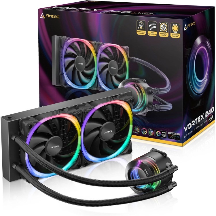Antec Vortex 240 ARGB 240mm 2000rpm Liquid CPU Cooler