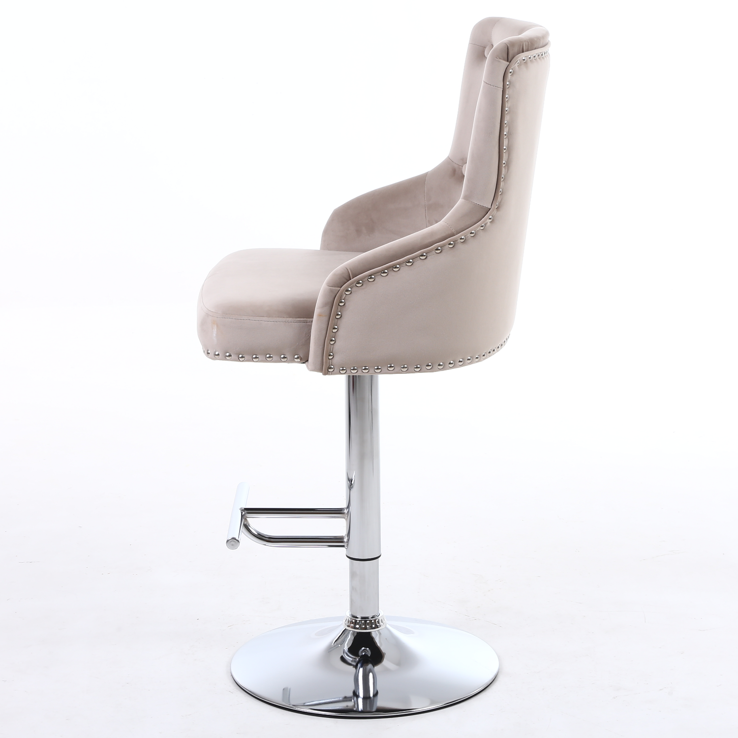 Mink Velvet Adjustable Bar Stool Rocco BuyItDirect.ie
