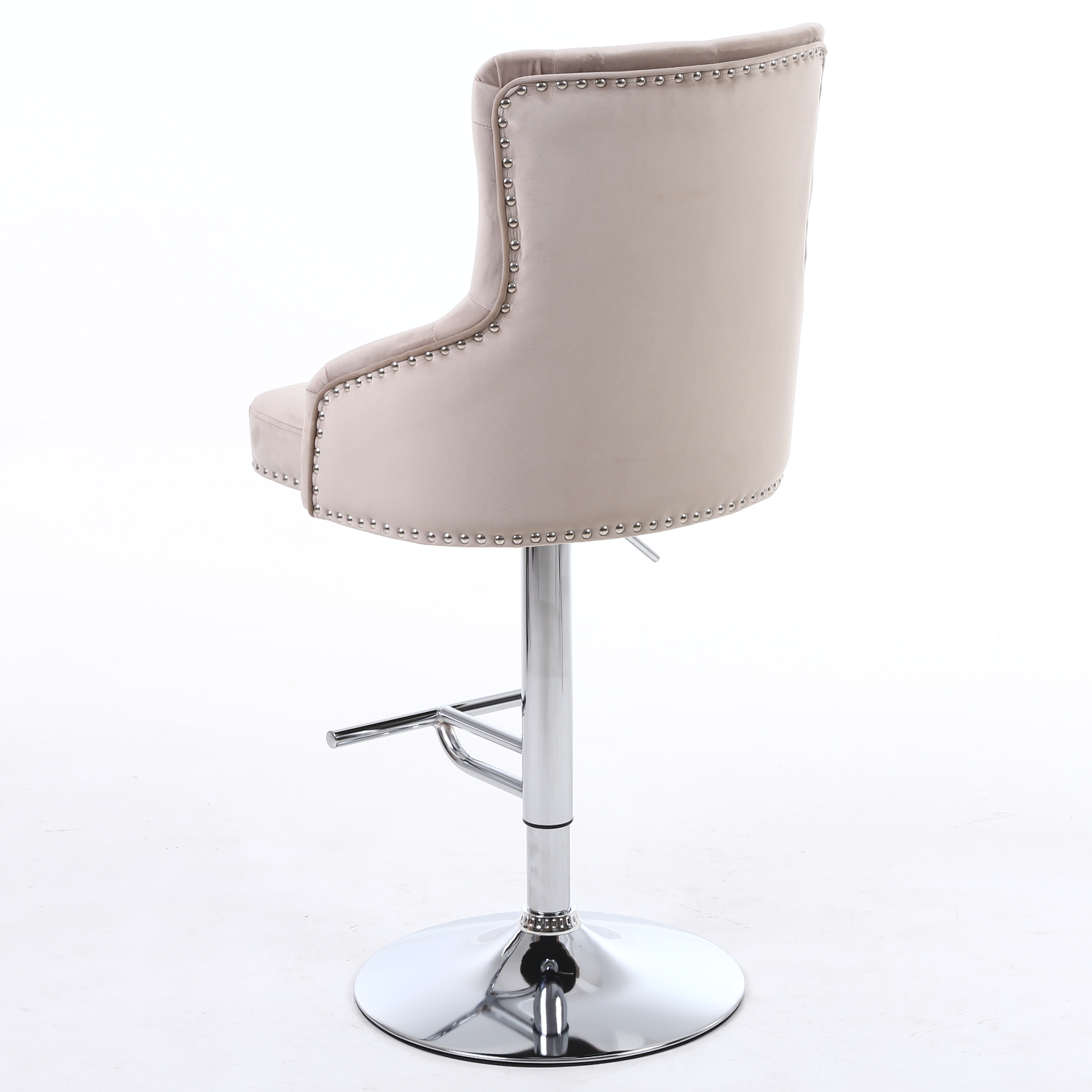 Mink Velvet Adjustable Bar Stool Rocco BuyItDirect.ie