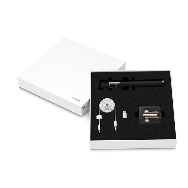 Honor Accessories Gift Box - Includes selfie stick earphones with mic micro USB to USB C adapter & extra data cable!