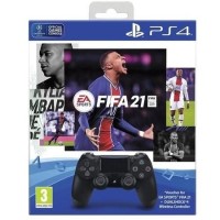 PlayStation 4 Black DualShock 4 Controller + FIFA 21 Game