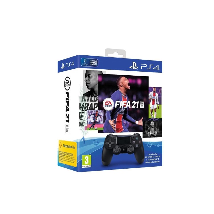 PlayStation 4 Black DualShock 4 Controller + FIFA 21 Game