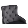 Grey Velvet Luxury Tufted Bedroom Chair with Stud Detail