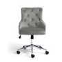 Silver Grey Velvet Luxury Office Chair with Silver Studs