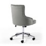 Silver Grey Velvet Luxury Office Chair with Silver Studs