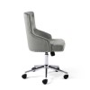 Silver Grey Velvet Luxury Office Chair with Silver Studs
