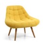 Shell Yellow Armchair with Fabric Quilted Finish