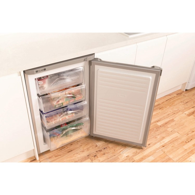 Indesit TZAA10S 78 Litre Freestanding Under Counter Freezer 55cm Wide - Silver