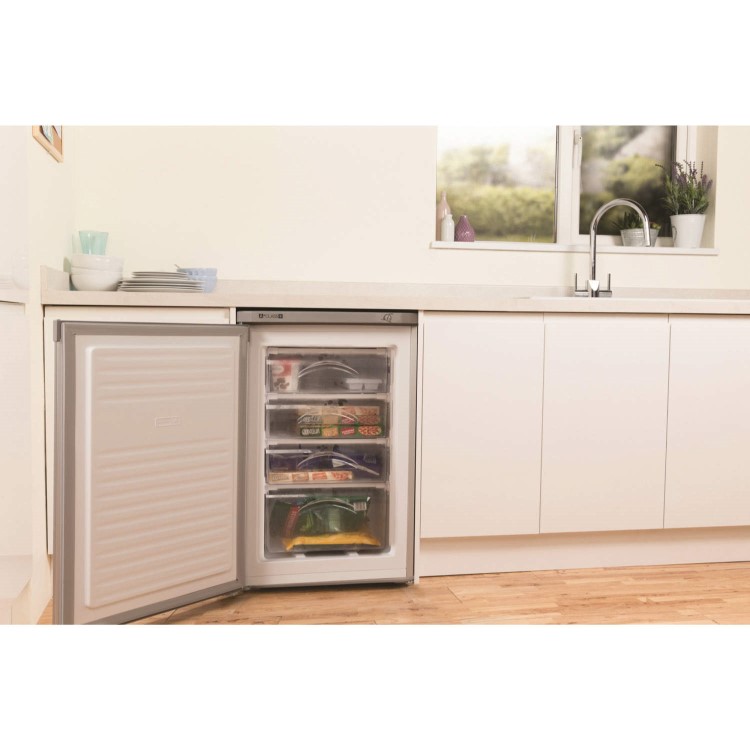 Indesit TZAA10S 78 Litre Freestanding Under Counter Freezer 55cm Wide - Silver