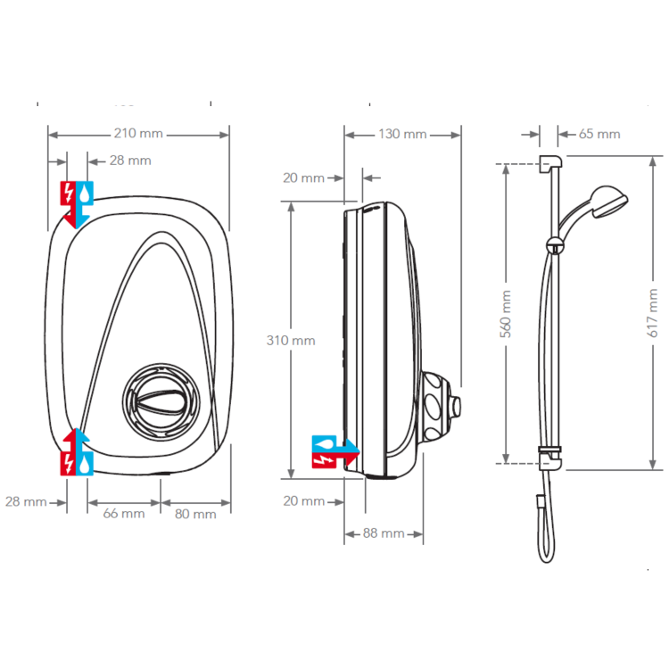 GRADE A1 - Mira Vigour Thermostatic Power Shower