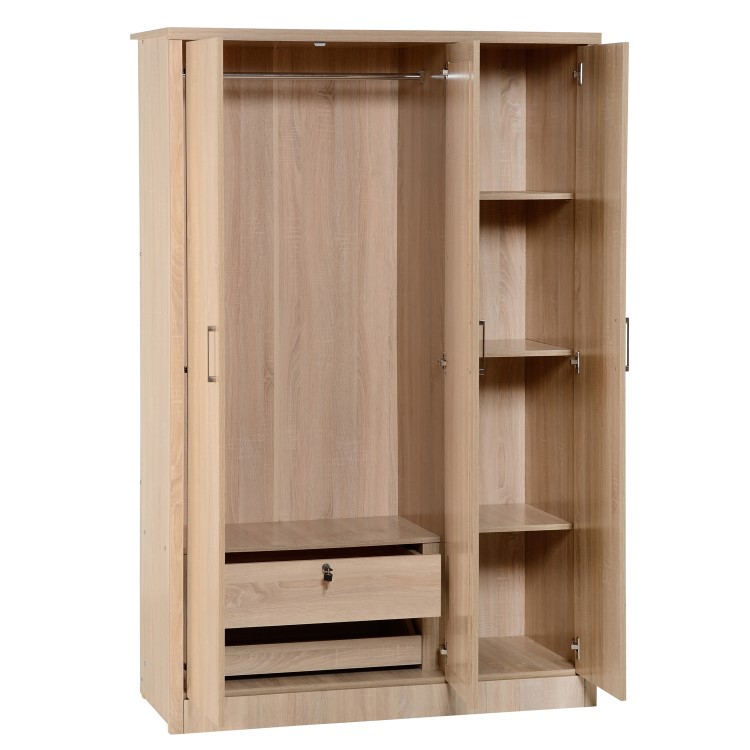 Seconique 100-101-055 Lisbon 3 Door Wardrobe