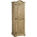 100-101-064 Solid Pine 1 Door Single  Wardrobe - Corona - Seconique