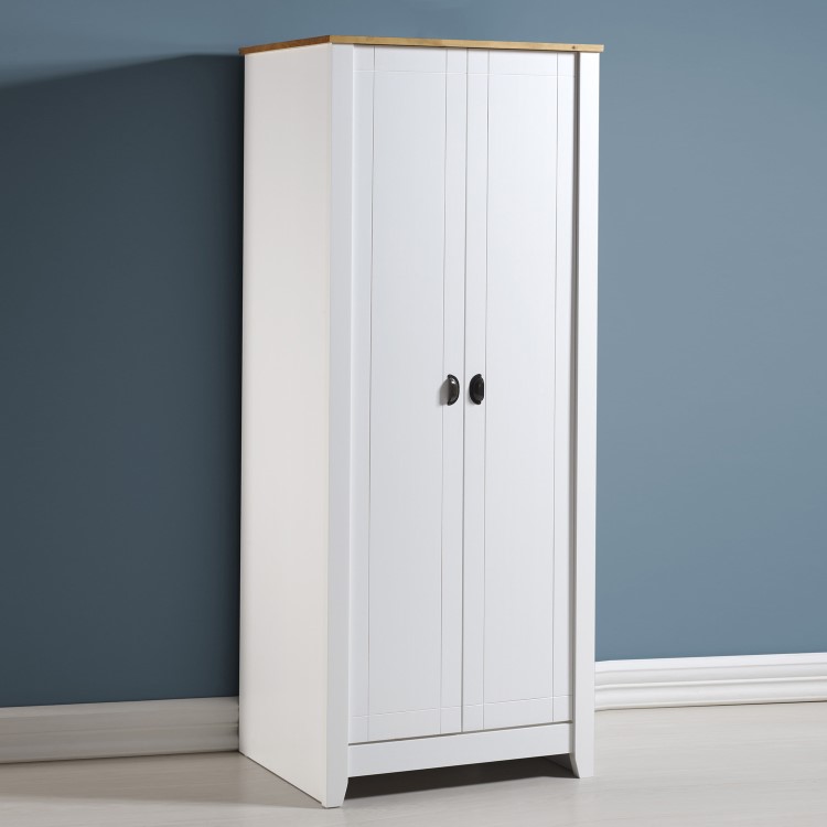 Seconique 100-101-065 Seconique Ludlow Wardrobe in White and Oak