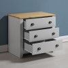 Seconique Ludlow 3 Drawer Chest of Drawers in Grey and Oak