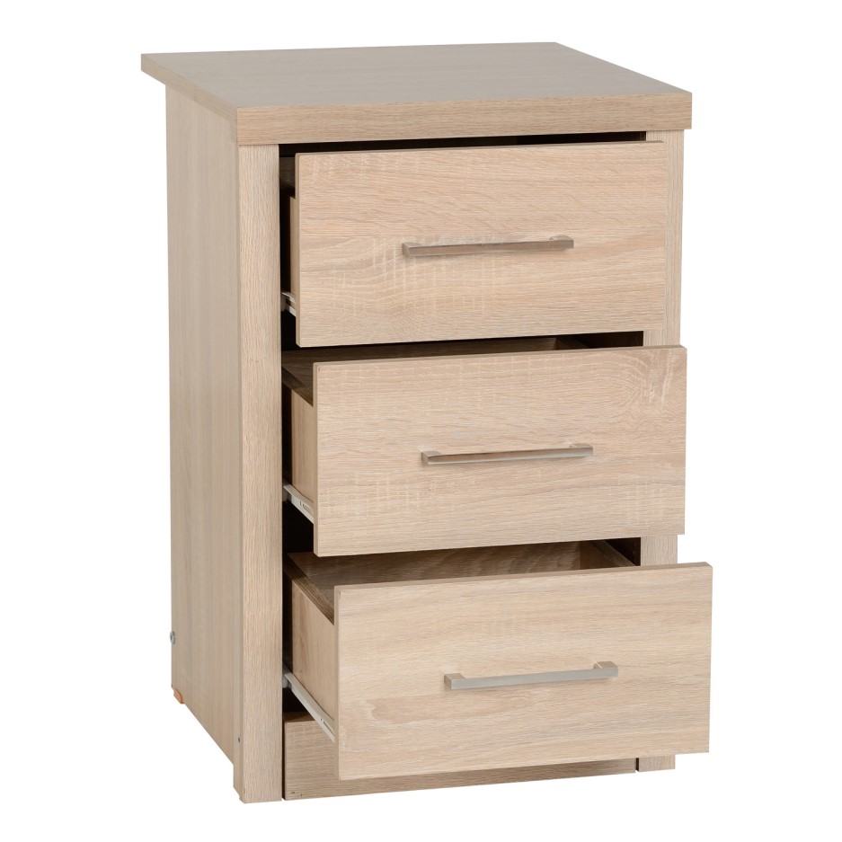 seconique lisbon oak effect 3 drawer bedside chest seconique lisbon oak effect 3 drawer bedside chest