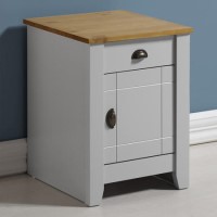 Grey and Oak Bedside Cabinet with Drawer - Ludlow - Seconique Grey and Oak Bedside Cabinet with Drawer - Ludlow - Seconique