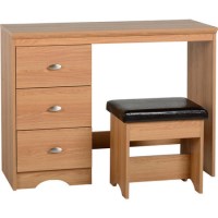 Regent 3 Drawer Dressing Table Set in Teak Effect Veneer