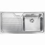Single Bowl Inset Chrome Stainless Steel Kitchen Sink with Left Hand Drainer - Franke Galassia