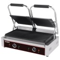 A2/101017 Refurbished Hamoki PG-25A Twin Contact Grill Ribbed Top and Bottom Plates. 2 x 13 amp Plug In Panini Grill