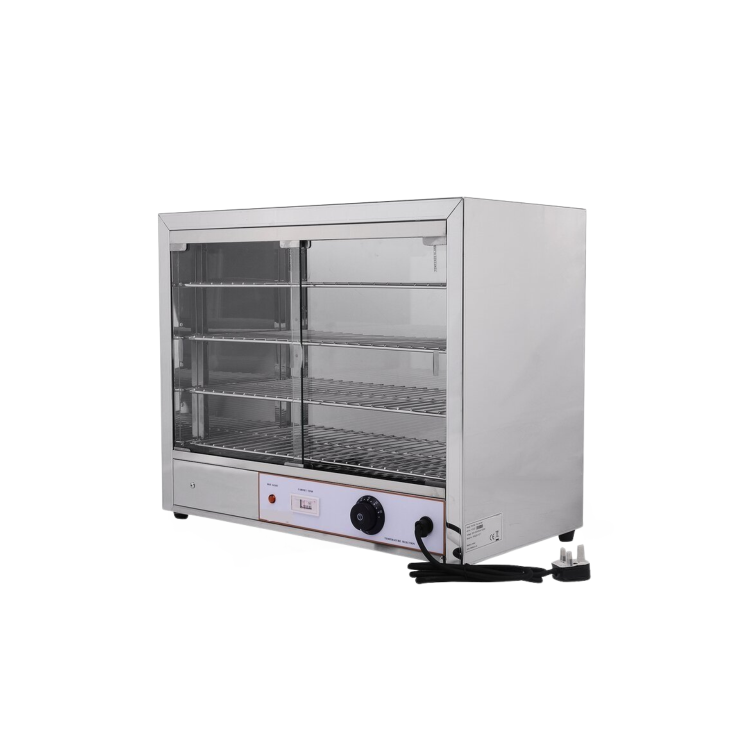 Hamoki FW-580 Pie Cabinet & Warmer - 4 Shelves - Up to 50 Pies - Easy Access Sliding Glass Doors