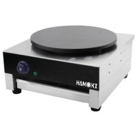 Hamoki CM-1 Single Crepe Maker, 400mm Cast Iron Cooking Plate, Electric