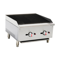 Hamoki ECB-24SX Premium Gas Countertop 2 Burner Charbroiler Dual Controls 60000 Btu/hr