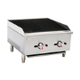 Hamoki ECB-24SX Premium Gas Countertop 2 Burner Charbroiler Dual Controls 60000 Btu/hr