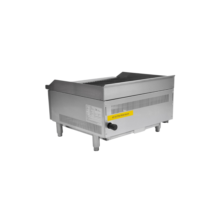 Hamoki ECB-24SX Premium Gas Countertop 2 Burner Charbroiler Dual Controls 60000 Btu/hr