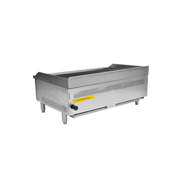 Hamoki ECB-36SX Premium Large Gas Countertop 3 Burner Charbroiler Triple Control 90000 Btu/hr