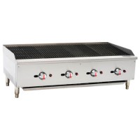 Hamoki ECB-48SX Premium Extra Large Gas Countertop 4 Burner Charbroiler Quad Controls 120000 Btu/hr Hamoki ECB-48SX Premium Extra Large Gas Countertop 4 Burner Charbroiler Quad Controls 120000 Btu/hr