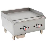 Hamoki EGG-24SX Heavy Duty Gas Countertop Griddle Twin Burners 60000 btu