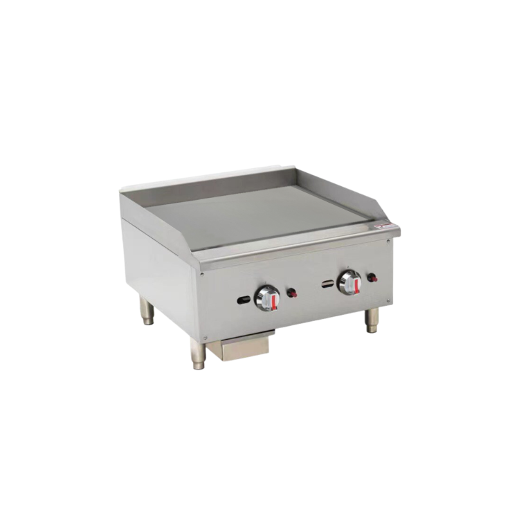 Hamoki EGG-24SX Heavy Duty Gas Countertop Griddle 600mm Wide. 2 Burners. 60000 btu
