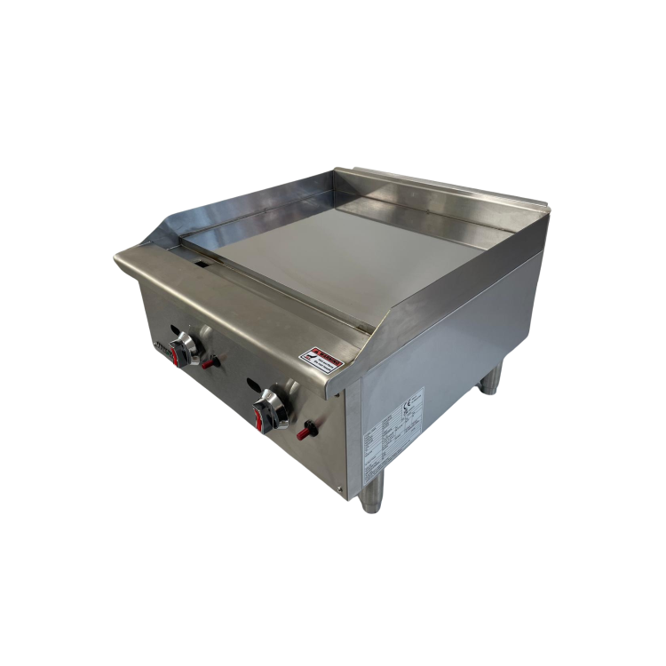 Hamoki EGG-24SX Heavy Duty Gas Countertop Griddle 600mm Wide. 2 Burners. 60000 btu