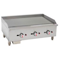 Refurbished Hamoki EGG-36SX Heavy Duty Large Gas Countertop Griddle 3 Burners 90,000 btu