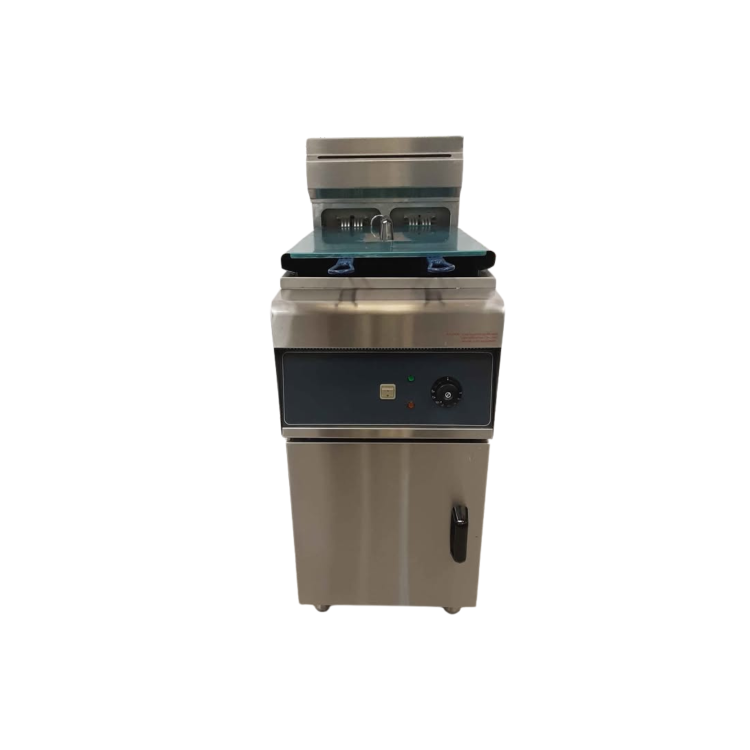 Hamoki DF-28L Commercial Electric Fryer Freestanding Single Tank With Twin Baskets 28ltr Single Phase 9kW Hardwired