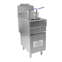 Hamoki GF120 High Power Twin Basket  Natural Gas Commercial Gas Fryer 25ltr - 4 Burners - 120000 Btu/hr Freestanding Single Tank