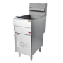 Hamoki GF120 High Power Twin Basket  Natural Gas Commercial Gas Fryer 25ltr - 4 Burners - 120000 Btu/hr Freestanding Single Tank