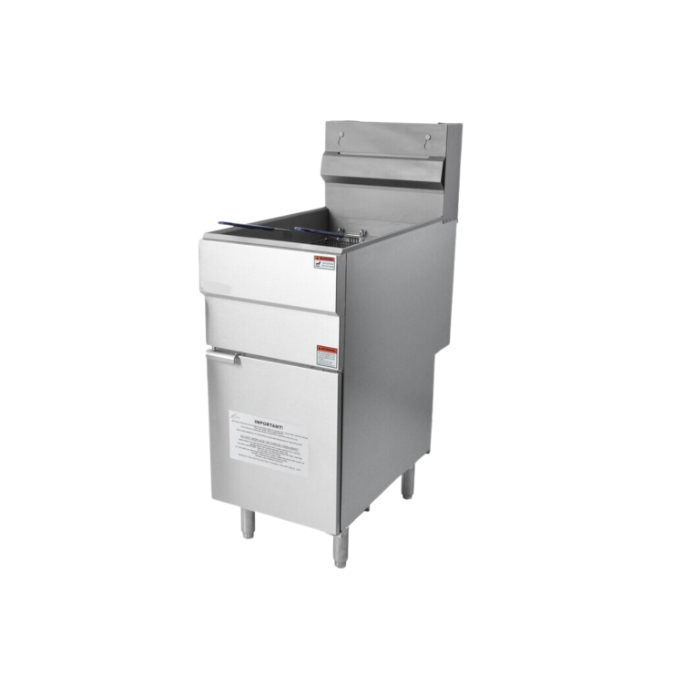 Hamoki GF120 High Power Twin Basket  Natural Gas Commercial Gas Fryer 25ltr - 4 Burners - 120000 Btu/hr Freestanding Single Tank