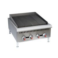 Hamoki GCB-24 Heavy Duty 4 Burner Gas Radiant Charbroiler Four Controls 80000 Btu/hr