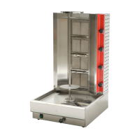 Hamoki KB-4 Natural Gas 4 Burner Kebab Grill - Rotating Turntable - Bottom Mounted Motor - 14kW - 38000btu