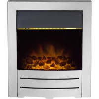Adam Chrome Inset Electric Fireplace with LED Lights - Colorado Adam Chrome Inset Electric Fireplace with LED Lights - Colorado