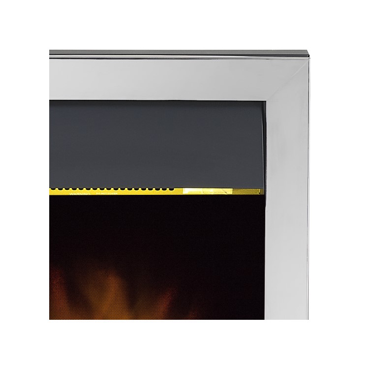 Adam Chrome Inset Electric Fireplace with LED Lights - Colorado