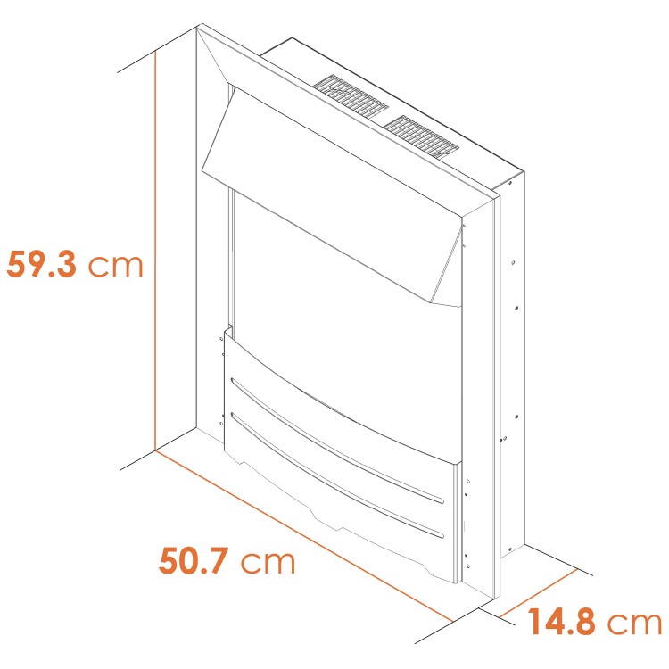 Adam Chrome Inset Electric Fireplace with LED Lights - Colorado