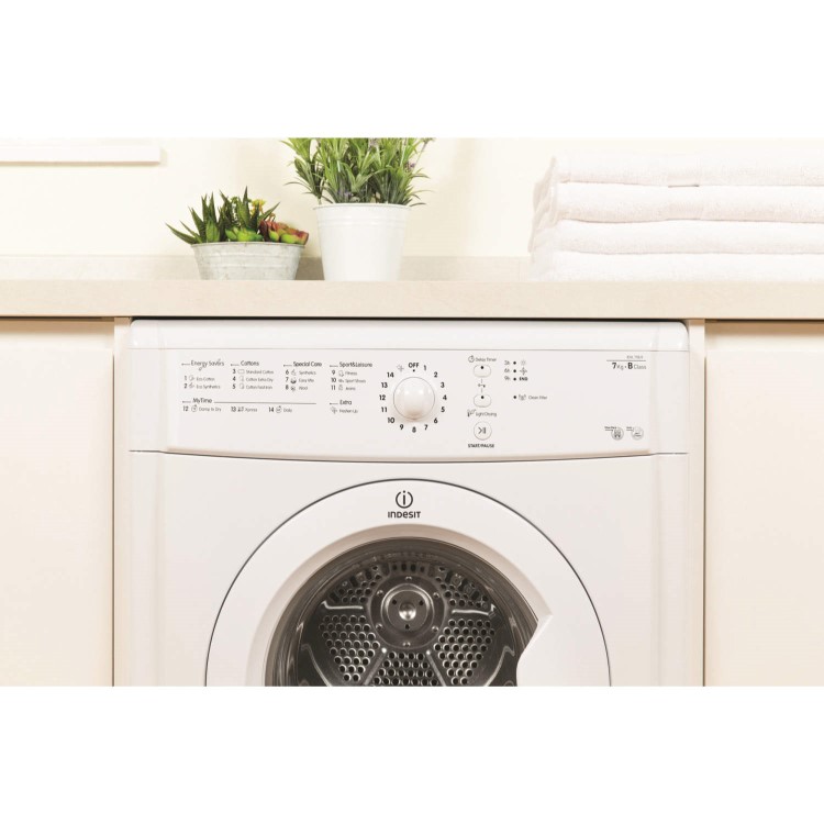 Refurbished Indesit IDVL75BR Freestanding Vented 7KG Tumble Dryer White