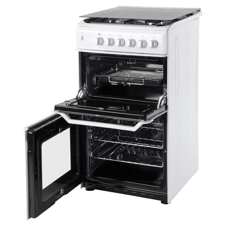 Indesit ITL50GW 50cm Double Cavity Gas Cooker - White