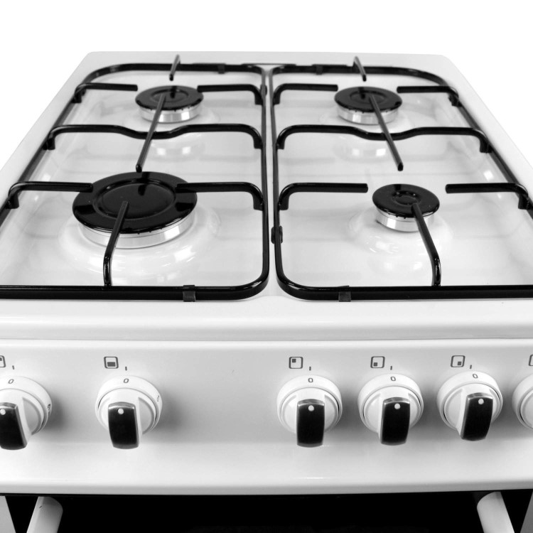 iQ 50cm Gas Twin Cavity Cooker - White